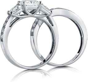 img 1 attached to 💍 BERRICLE Rhodium Sterling Zirconia Engagement Jewelry for Women, perfect for Weddings & Engagements