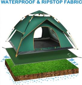 img 2 attached to Легкая водонепроницаемая палатка Grassman Footprint с сумкой для переноски - идеально подходит для кемпинга, походов и гамака от дождя