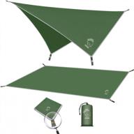 легкая водонепроницаемая палатка grassman footprint с сумкой для переноски - идеально подходит для кемпинга, походов и гамака от дождя логотип