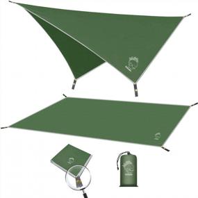 img 4 attached to Легкая водонепроницаемая палатка Grassman Footprint с сумкой для переноски - идеально подходит для кемпинга, походов и гамака от дождя