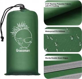 img 3 attached to Легкая водонепроницаемая палатка Grassman Footprint с сумкой для переноски - идеально подходит для кемпинга, походов и гамака от дождя