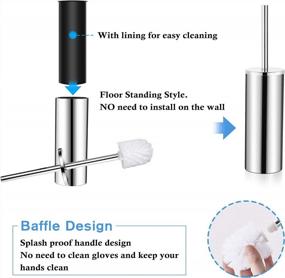 img 1 attached to Stylish And Durable Gricol Freestanding Toilet Brush Holder With 2 Brush Heads And Long 304 Stainless Steel Handle - Perfect For Bathroom Cleansing