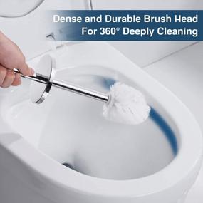 img 3 attached to Stylish And Durable Gricol Freestanding Toilet Brush Holder With 2 Brush Heads And Long 304 Stainless Steel Handle - Perfect For Bathroom Cleansing