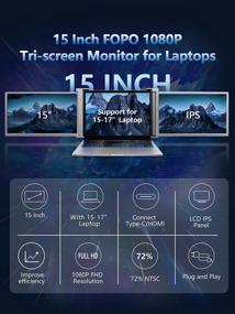 img 3 attached to 🔝 Enhance Your Workstation with FOPO 15 Inch Triple Portable Monitor: 1920X1080P, 60Hz, High Dynamic Range