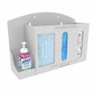 versa products respiratory hygiene sanitation station usa made wall mounted 4 compartments ppe storage health care wall mount white logo