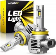 модернизированные светодиодные лампы auxito h11, 20000 лм, 100 вт в комплекте, холодный белый 6000k, светодиодные лампы h8 h9, plug and play, упаковка из 2 шт. логотип