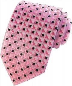 img 2 attached to Elfeves Men'S Classic Geometry Jacquard Woven Ties Formal Party Suit Neckties