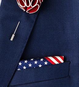 img 1 attached to Classic American Stripes Handkerchief Pocket Square