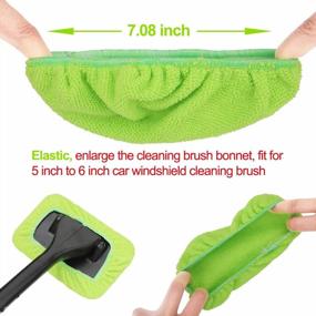 img 3 attached to 5 Pack Replaced Microfiber Cleaning Clothes For XINDELL Windshield Wiper Tools, Car Care Brush Cotton Fitting Bonnets, Washable And Reusable Cleaning Tool Head Pads - 5 Inch Diameter (Green,Square)