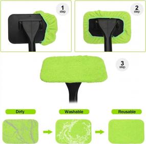 img 1 attached to 5 Pack Replaced Microfiber Cleaning Clothes For XINDELL Windshield Wiper Tools, Car Care Brush Cotton Fitting Bonnets, Washable And Reusable Cleaning Tool Head Pads - 5 Inch Diameter (Green,Square)
