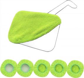 img 4 attached to 5 Pack Replaced Microfiber Cleaning Clothes For XINDELL Windshield Wiper Tools, Car Care Brush Cotton Fitting Bonnets, Washable And Reusable Cleaning Tool Head Pads - 5 Inch Diameter (Green,Square)