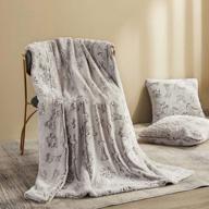 xege набор из 3 двухсторонних одеял из искусственного меха, удобное пушистое одеяло и наволочки, плюшевое пушистое одеяло 50x60, наволочки 20x20 для дивана-кровать, гостиная, печатные лапы и кости логотип