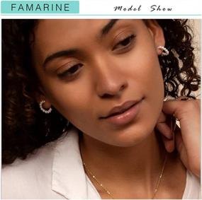 img 3 attached to Lightweight Pearl Hoop Earrings For Women - FAMARINE'S Stylish & Elegant Collection