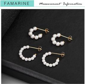 img 1 attached to Lightweight Pearl Hoop Earrings For Women - FAMARINE'S Stylish & Elegant Collection