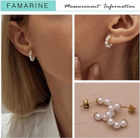 img 2 attached to Lightweight Pearl Hoop Earrings For Women - FAMARINE'S Stylish & Elegant Collection