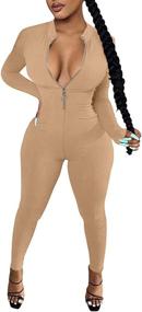 img 4 attached to LAGSHIAN Womens Casual Bodycon Jumpsuit Women's Clothing - Jumpsuits, Rompers & Overalls