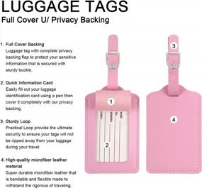 img 2 attached to Identify Your Luggage With Ease: Premium 4 Pack Leather Luggage Tags