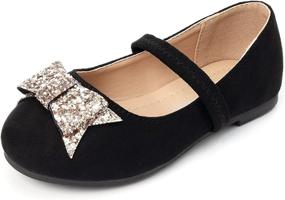 img 4 attached to 👧 Black Girls' Flats - Luffymomo Toddler Little Princess B Shoes