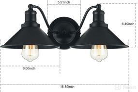 img 3 attached to 🔦 Industrial Kitchen Bathroom Farmhouse Wall Lighting - 2-Light Vanity Wall Sconce in Oil Rubbed Black Finish