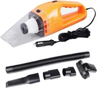 🍊 powerful noox portable handheld car vacuum cleaner 120w - perfect for pet hair, soot, bread crumbs dust - vc540 orange логотип