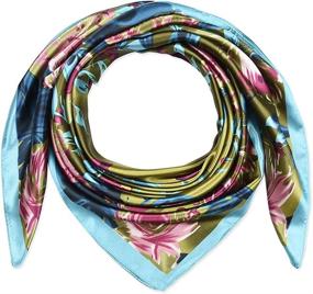 img 4 attached to Square Lightweight Scarfs Sleeping Pattern Women's Accessories : Scarves & Wraps