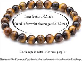 img 1 attached to Lava Rock Diffuser Bracelet: Hamoery Men Women'S 8Mm Natural Stone Elastic Bangle For Yoga And Agate Beads - 21014