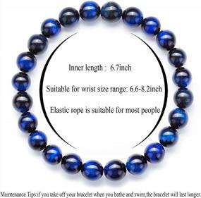 img 2 attached to Lava Rock Diffuser Bracelet: Hamoery Men Women'S 8Mm Natural Stone Elastic Bangle For Yoga And Agate Beads - 21014