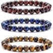 lava rock diffuser bracelet: hamoery men women's 8mm natural stone elastic bangle for yoga and agate beads - 21014 logo