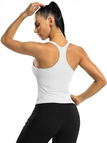 img 3 attached to ATTRACO Women'S Ribbed Workout Crop Top W/ Built-In Bra Yoga Racerback Tank Tight Fit