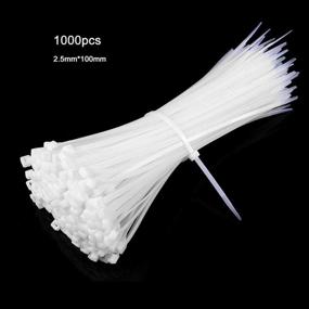 img 1 attached to 1000 PCS Nylon Cable Ties: Heavy Duty Self-Locking Zip Ties, Multi-Purpose Small Zip Ties (4 Inch, White)