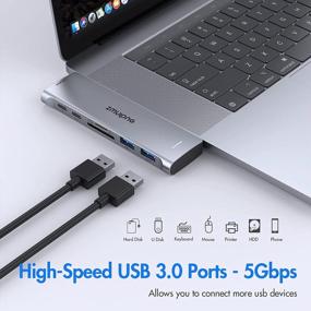 img 2 attached to 4K HDMI, 2 USB 3.0 Port, SD/TF Thunderbolt 3 USB C Hub Adapters For MacBook Pro 2020-2018