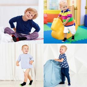 img 2 attached to 12 Pairs Of Skid-Proof Toddler Socks With Grips - Slip-Resistant Sticky Cotton Crew Socks For Kids Aged 1-8 Years