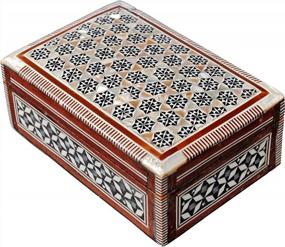 img 2 attached to Egyptian Decorative Mosaic Jewelry Trinket Box With Mother Of Pearl Inlay - Convenient Storage For Small Items - Perfect Gift For A Loved One By CraftsOfEgypt