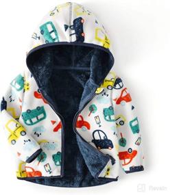 img 4 attached to Feidoog Toddler Polar Fleece Jacket: Warm Hooded Outerwear for Baby Boys and Girls in Autumn/Winter