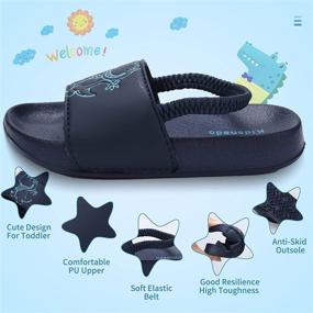 img 1 attached to 🌞 Boys' Summer Slippers: Trendy Toddler Slide Sandals via Sandals