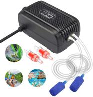 rifny aquarium air pump kit with adjustable dual outlet air valve - fish tank oxygen pump for 1-80 gallon tanks, including air stones, silicone tubes, and check valves логотип