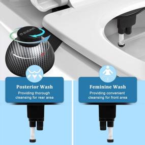 img 2 attached to Bidet Attachment BIEAR Ultra-Slim Self Cleaning Toilet Dual Nozzle Rear/Feminine Wash Cold Water Non-Electric Bidet Seat Adjustable Water Pressure Carbon Fiber