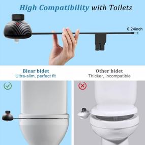 img 3 attached to Bidet Attachment BIEAR Ultra-Slim Self Cleaning Toilet Dual Nozzle Rear/Feminine Wash Cold Water Non-Electric Bidet Seat Adjustable Water Pressure Carbon Fiber