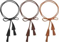 women colors double tassels 63inch women's accessories ~ belts logo
