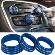 🔵 blue aluminum cd button knob: interior air conditioner switch for dodge challenger, charger, chrysler 300s & ram logo