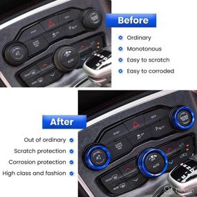 img 1 attached to 🔵 Blue Aluminum CD Button Knob: Interior Air Conditioner Switch for Dodge Challenger, Charger, Chrysler 300s & Ram