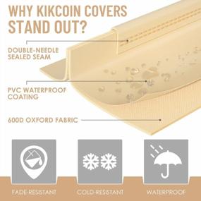 img 2 attached to Kikcoin Outdoor Furniture Sofa Cover Waterproof, Patio Loveseat Bench Couch Covers 58" W X 32.5" Dx 31" H, 600D UV-Coated Patio Furniture Covers With Air Vents, Khaki & Brown