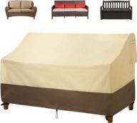 водонепроницаемый чехол для дивана kikcoin для уличной мебели, чехлы для дивана-скамейки для патио 58 "wx 32,5" dx 31 "h, чехлы для мебели для патио с уф-покрытием 600d с вентиляционными отверстиями, хаки и коричневый логотип