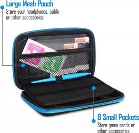 img 2 attached to ADZ Protective Carry Case For Nintendo 2DS XL, 3DS And DS - Includes 8 Game Card Holders, 2 Screen Protectors, Stylus Pen And 2 Screen Wipes - Perfect For On-The-Go Gaming (Black/Blue)