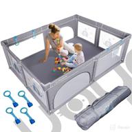 👶 wayplus baby playpen - extra large kids playard with safety gates and cute print - indoor & outdoor kids activity center - breathable mesh - portable toddler and infant fences - 79 x 59in логотип