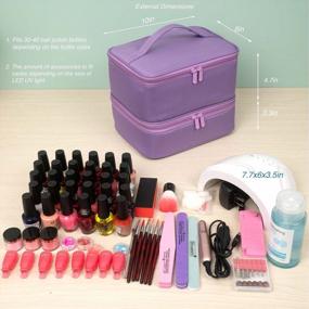 img 1 attached to ButterFox Nail Polish Carrying Case Bag Storage Organizer, Holds 60-70 Bottles With Pockets For Manicure Accessories - Lavender Purple