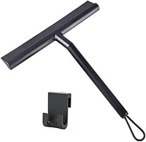 img 4 attached to 🧼 Streak-Free Cleaning with Black Silicone Squeegee for Glass Doors, Mirrors, Tiles, and Car Windows - 10" Shower Squeegee with Hanging Hook
