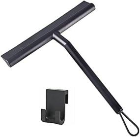img 3 attached to 🧼 Streak-Free Cleaning with Black Silicone Squeegee for Glass Doors, Mirrors, Tiles, and Car Windows - 10" Shower Squeegee with Hanging Hook