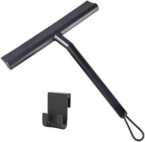 img 1 attached to 🧼 Streak-Free Cleaning with Black Silicone Squeegee for Glass Doors, Mirrors, Tiles, and Car Windows - 10" Shower Squeegee with Hanging Hook
