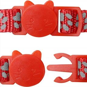 img 1 attached to Taglory Reflective Cat Collars Breakaway With Bell, 2-Pack Girl Boy Pet Kitten Collar Adjustable 7.5-12.5 Inch, Red